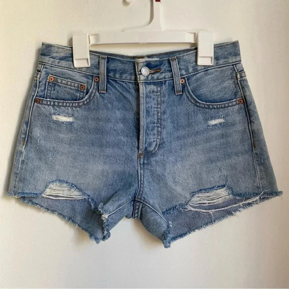 NWOT Aritzia Denim Forum Button fly The Ex-Boyfriend Denim Short 23 - Picture 2 of 7